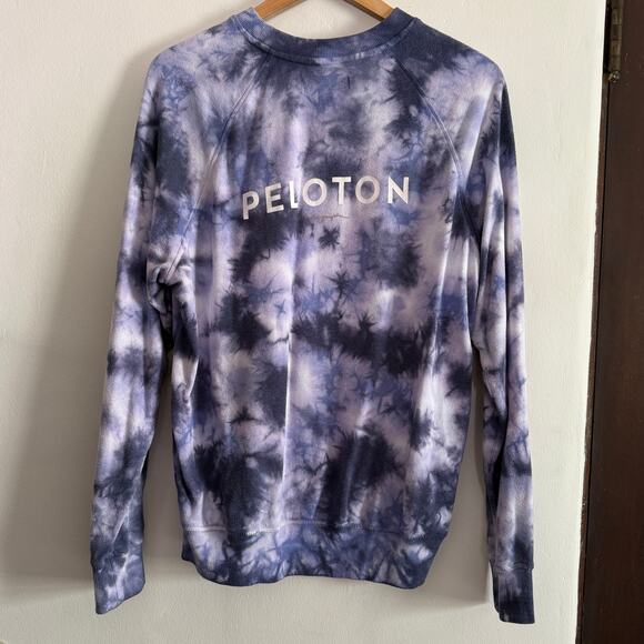 SPIRITUAL GANGSTER x PELOTON | Tie Dye Blue White Crewneck Sweatshirt Large - Picture 4 of 4